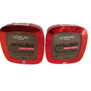 Loreal infallible 24hr fresh wear powder foundation #390 waterproof lot of 2